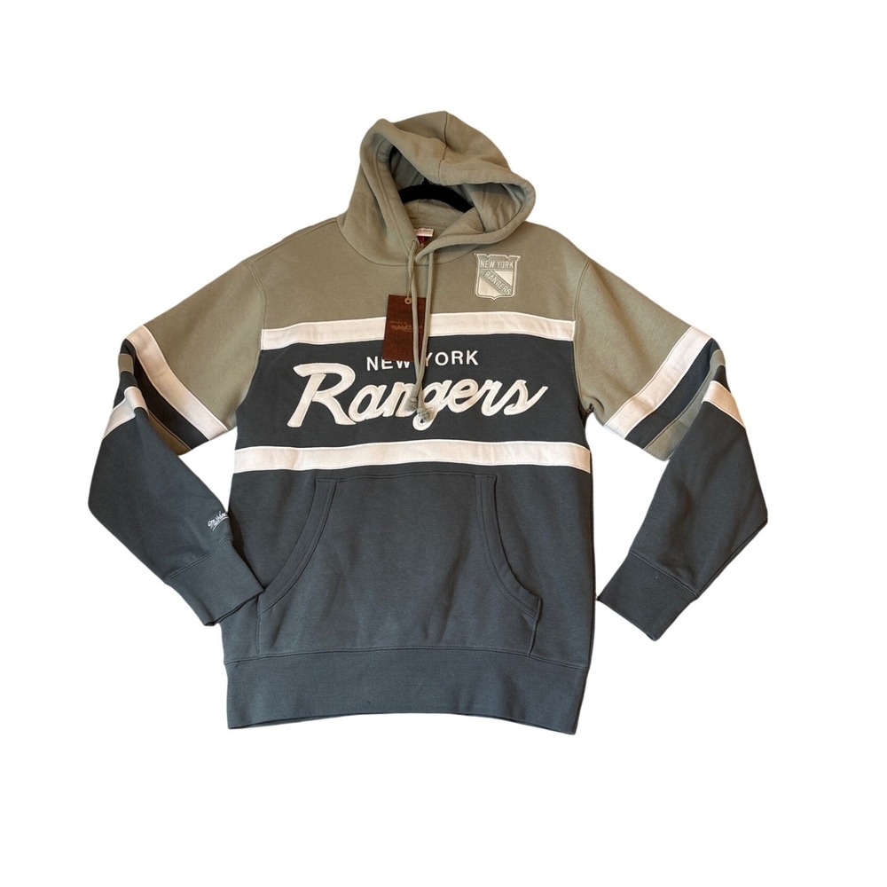 Mitchell & Ness NY Rangers Hoodie Women Blue Green Colorblock NWT SIZE Medium